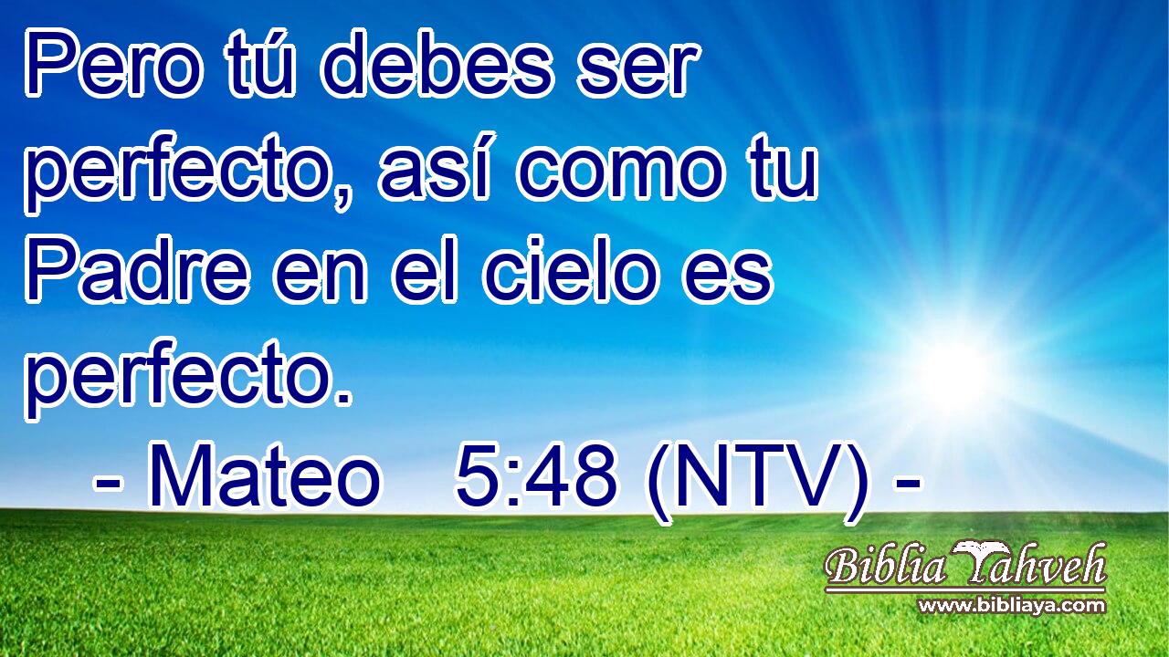 Pero tú debes ser perfecto, así como tu Padre en el cielo es perfecto.