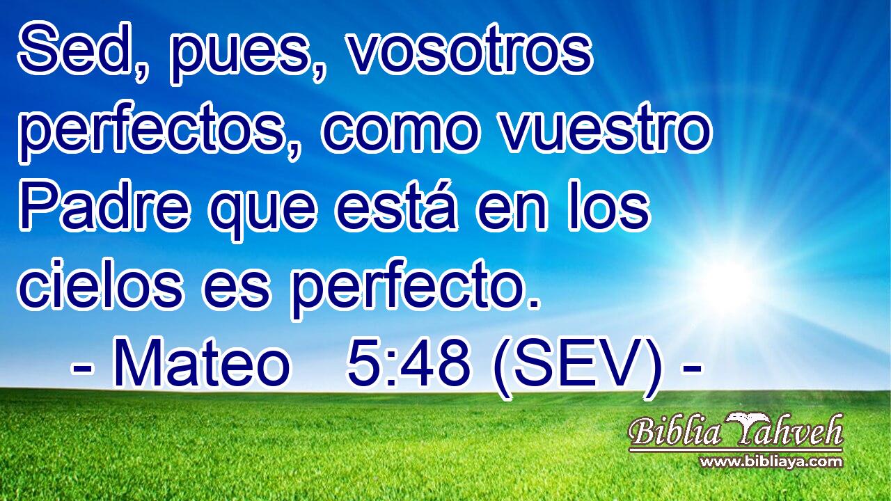 Sed, pues, vosotros perfectos, como vuestro Padre que está en los cielos es perfecto.