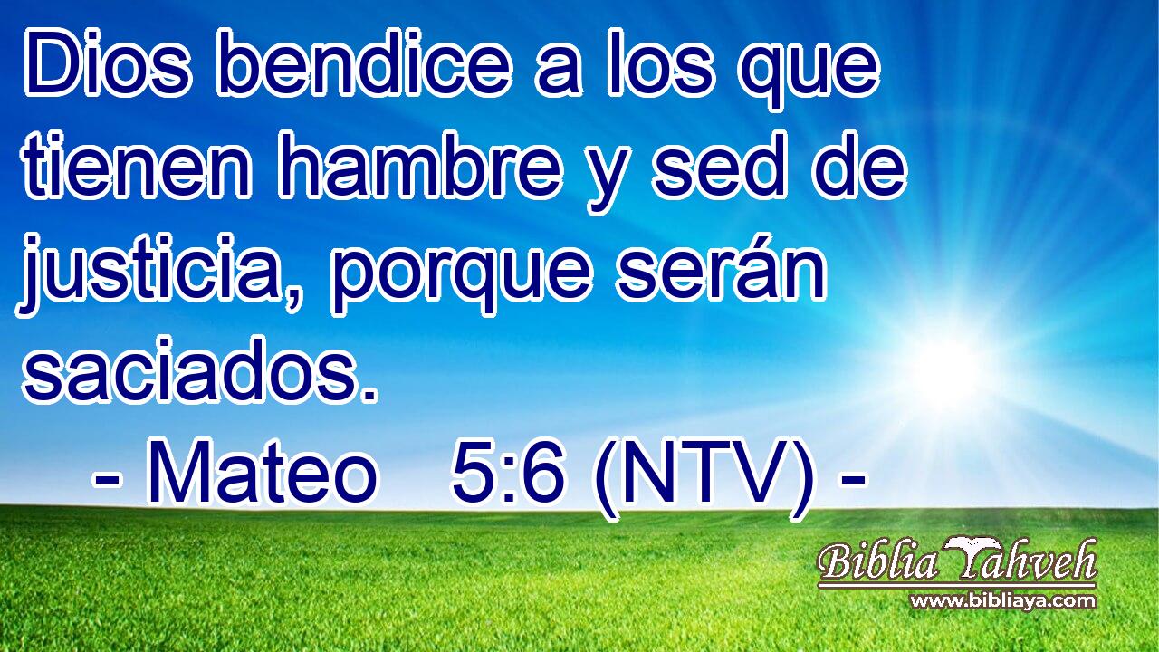 Dios bendice a los que tienen hambre y sed de justicia, porque serán saciados.