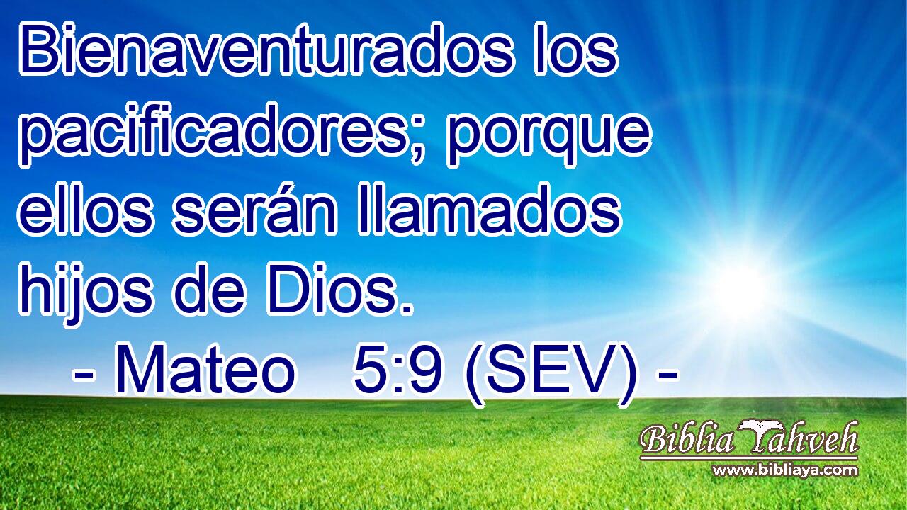 Bienaventurados los pacificadores; porque ellos serán llamados hijos de Dios.