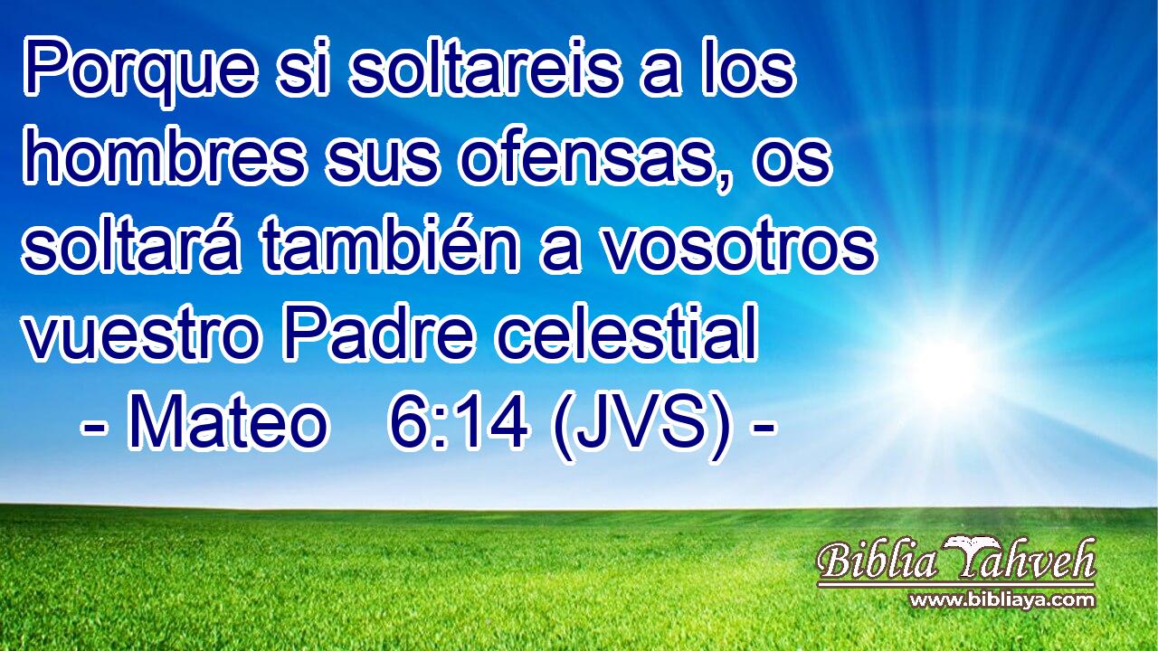 Porque si soltareis a los hombres sus ofensas, os soltará también a vosotros vuestro Padre celestial