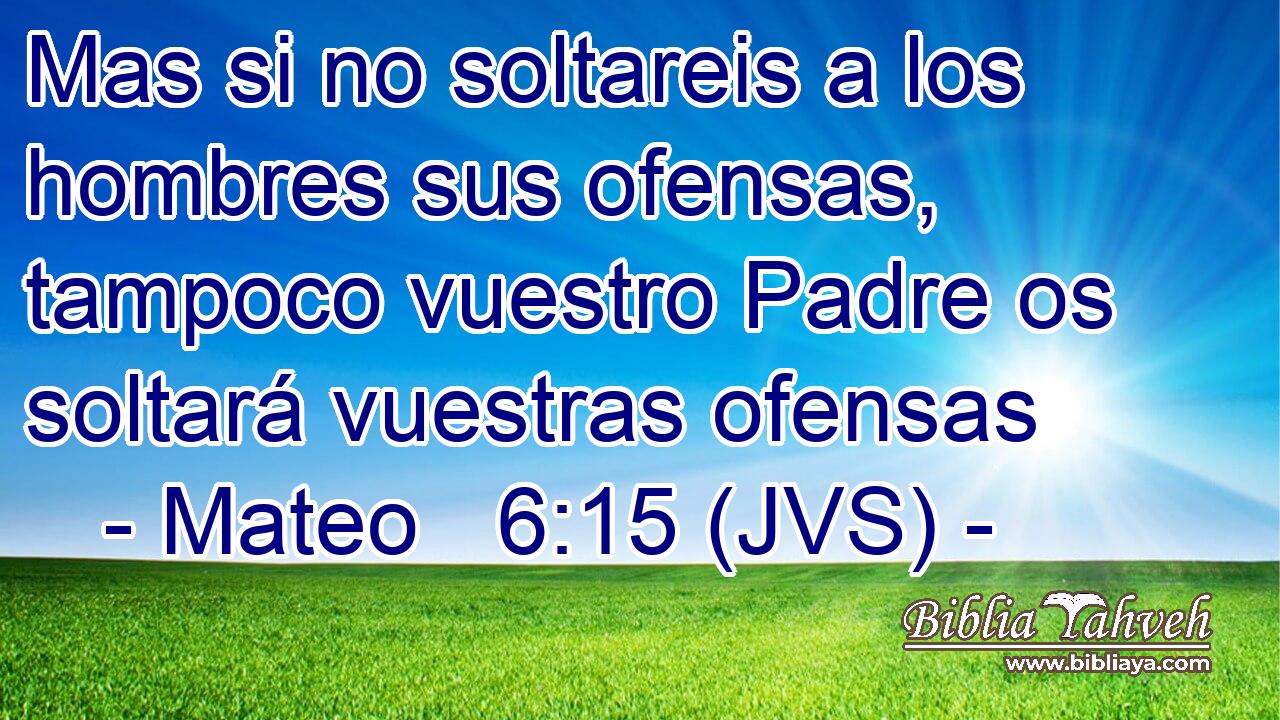 Mas si no soltareis a los hombres sus ofensas, tampoco vuestro Padre os soltará vuestras ofensas