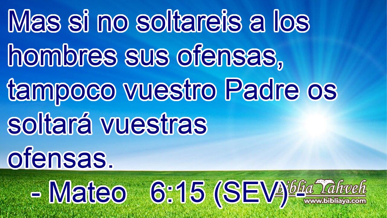 Mas si no soltareis a los hombres sus ofensas, tampoco vuestro Padre os soltará vuestras ofensas.