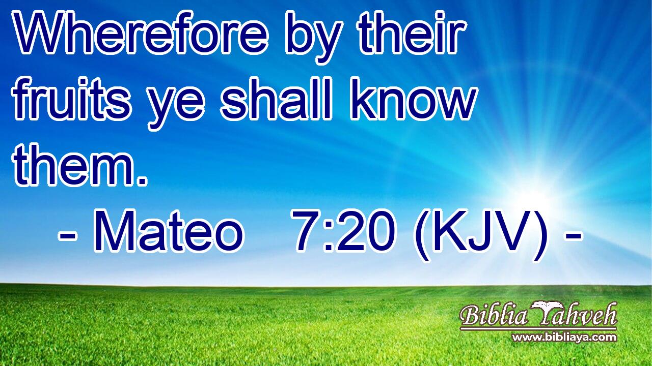 Wherefore by their fruits ye shall know them.