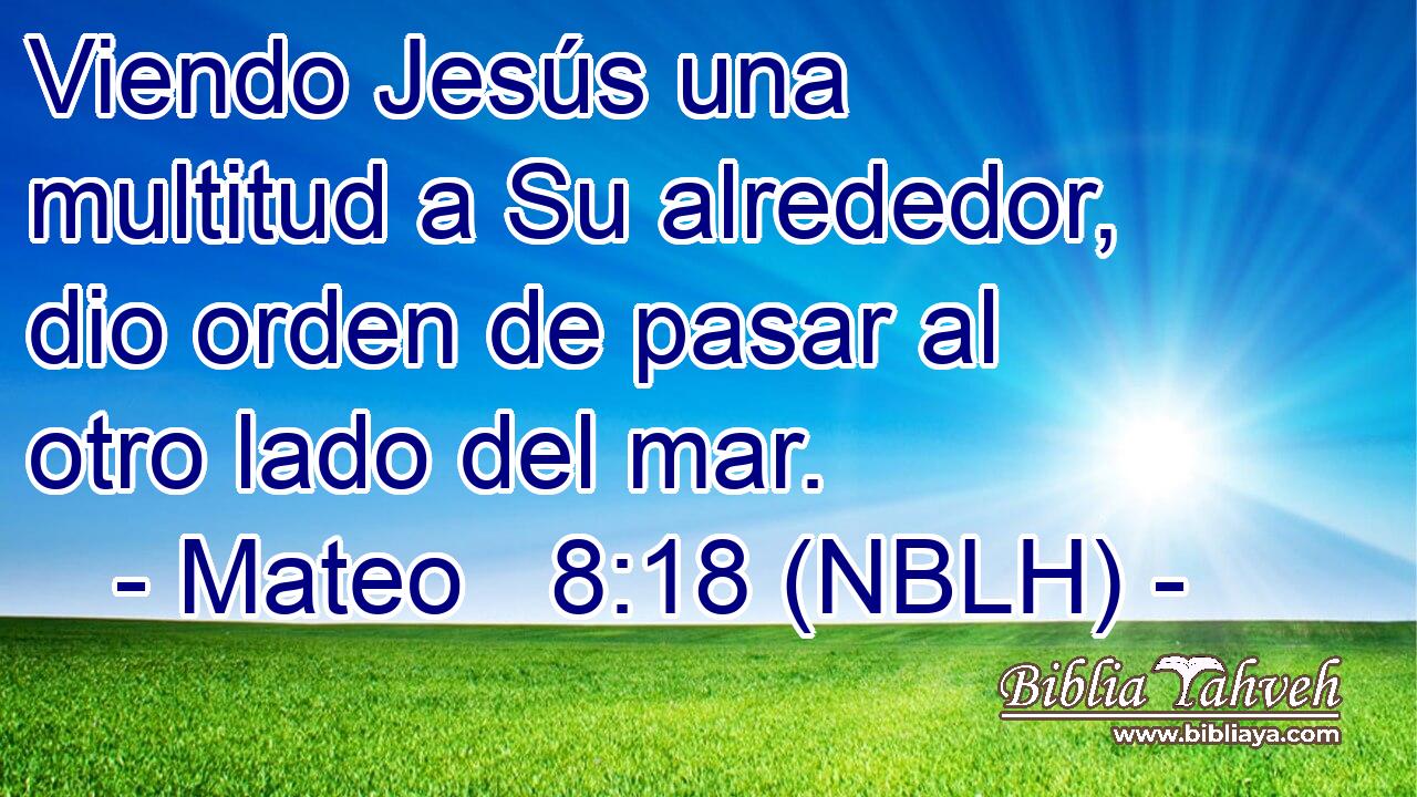  Viendo Jesús una multitud a Su alrededor, dio orden de pasar al otro lado del mar. 