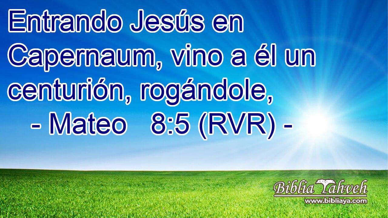 Entrando Jesús en Capernaum, vino a él un centurión, rogándole,