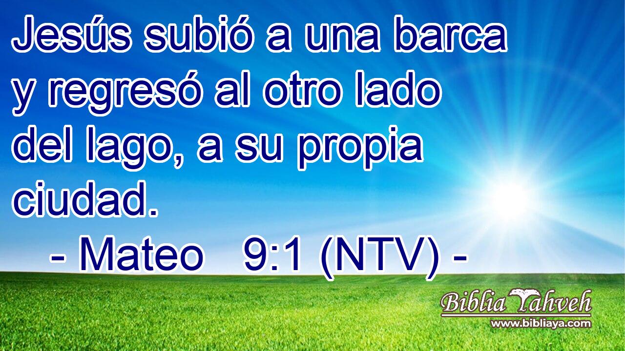 Jesús subió a una barca y regresó al otro lado del lago, a su propia ciudad.