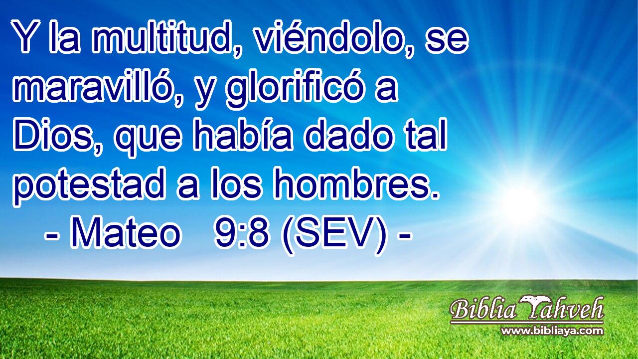 Y la multitud, viéndolo, se maravilló, y glorificó a Dios, que había dado tal potestad a los hombres.