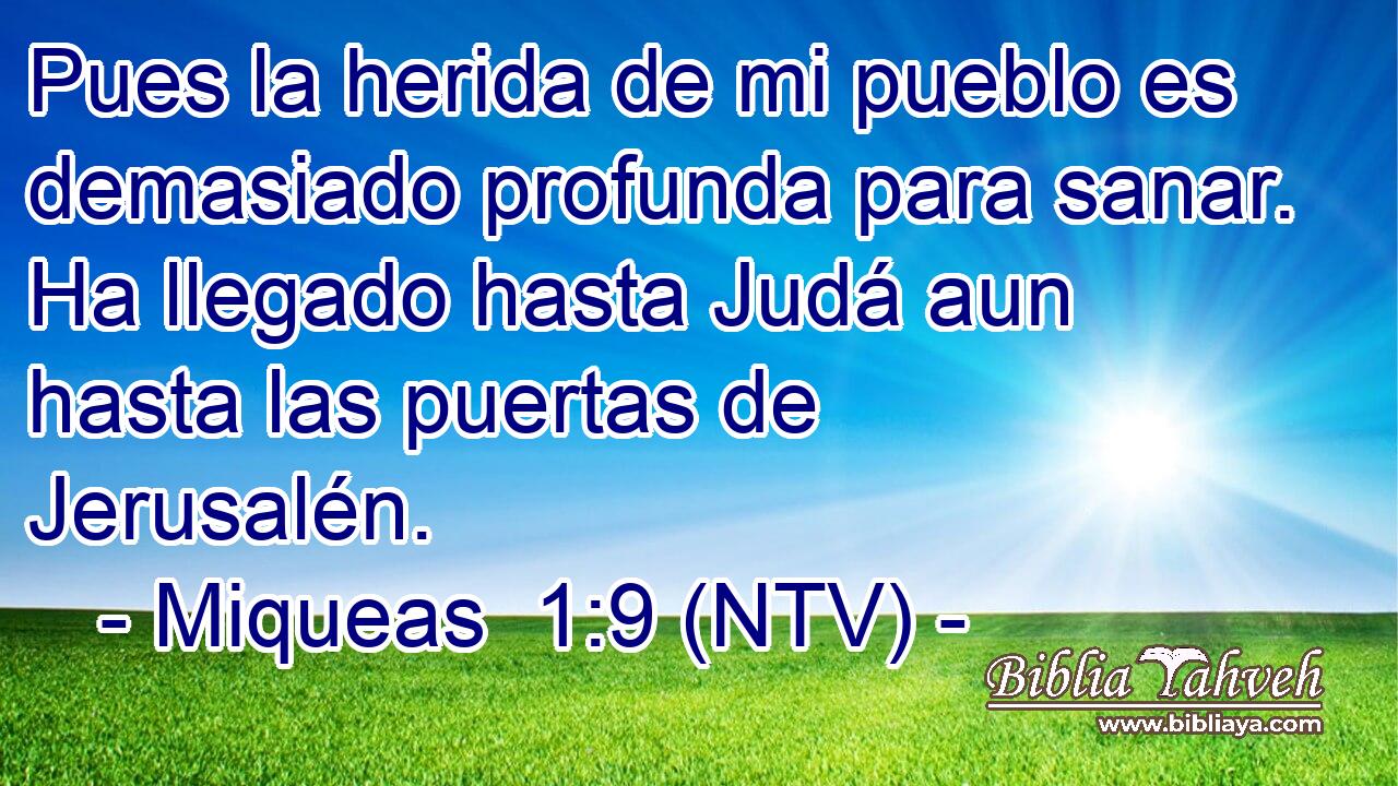 Pues la herida de mi pueblo es demasiado profunda para sanar. Ha llegado hasta Judá aun hasta las puertas de Jerusalén.