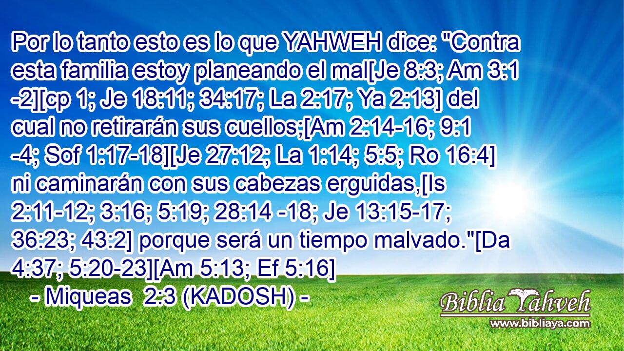  Por lo tanto esto es lo que YAHWEH dice: 