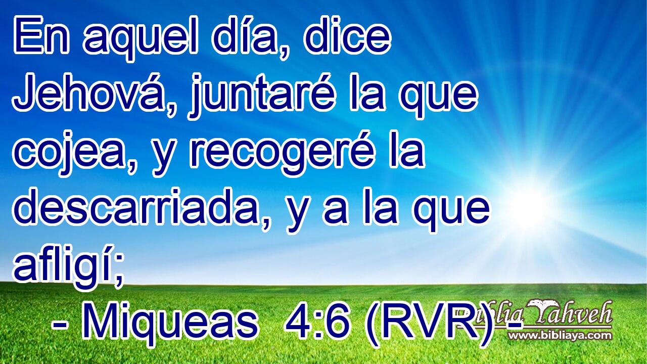 En aquel día, dice Jehová, juntaré la que cojea, y recogeré la descarriada, y a la que afligí;
