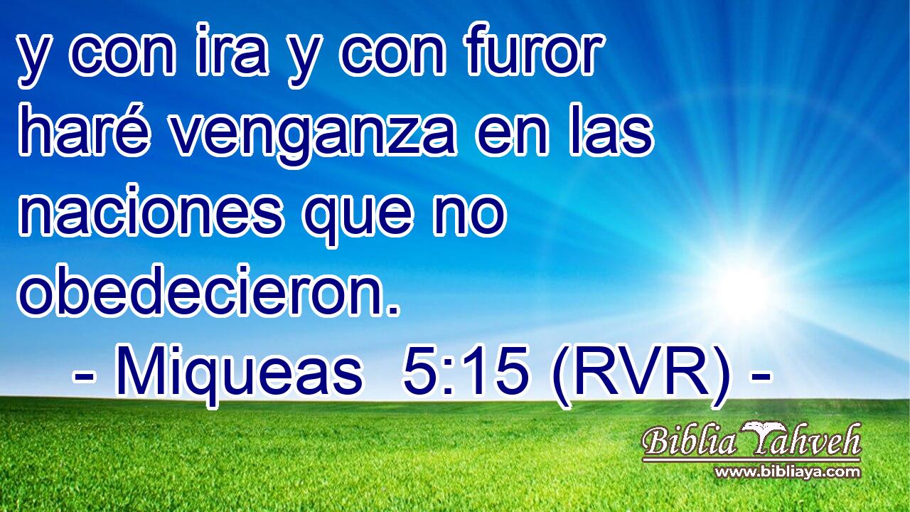 y con ira y con furor haré venganza en las naciones que no obedecieron.