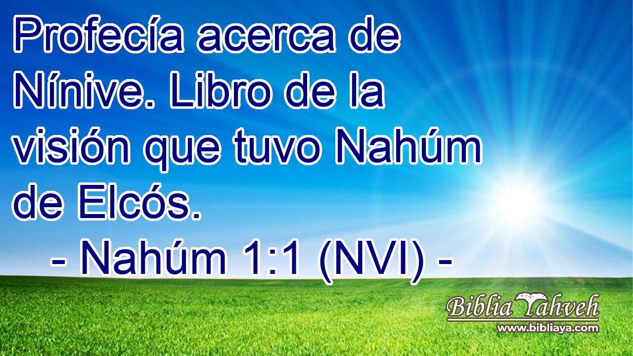  Profecía acerca de Nínive. Libro de la visión que tuvo Nahúm de Elcós. 