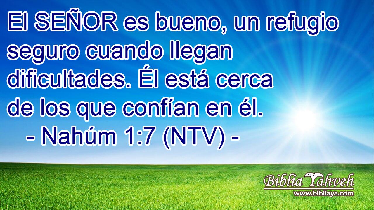 El SEÑOR es bueno, un refugio seguro cuando llegan dificultades. Él está cerca de los que confían en él.