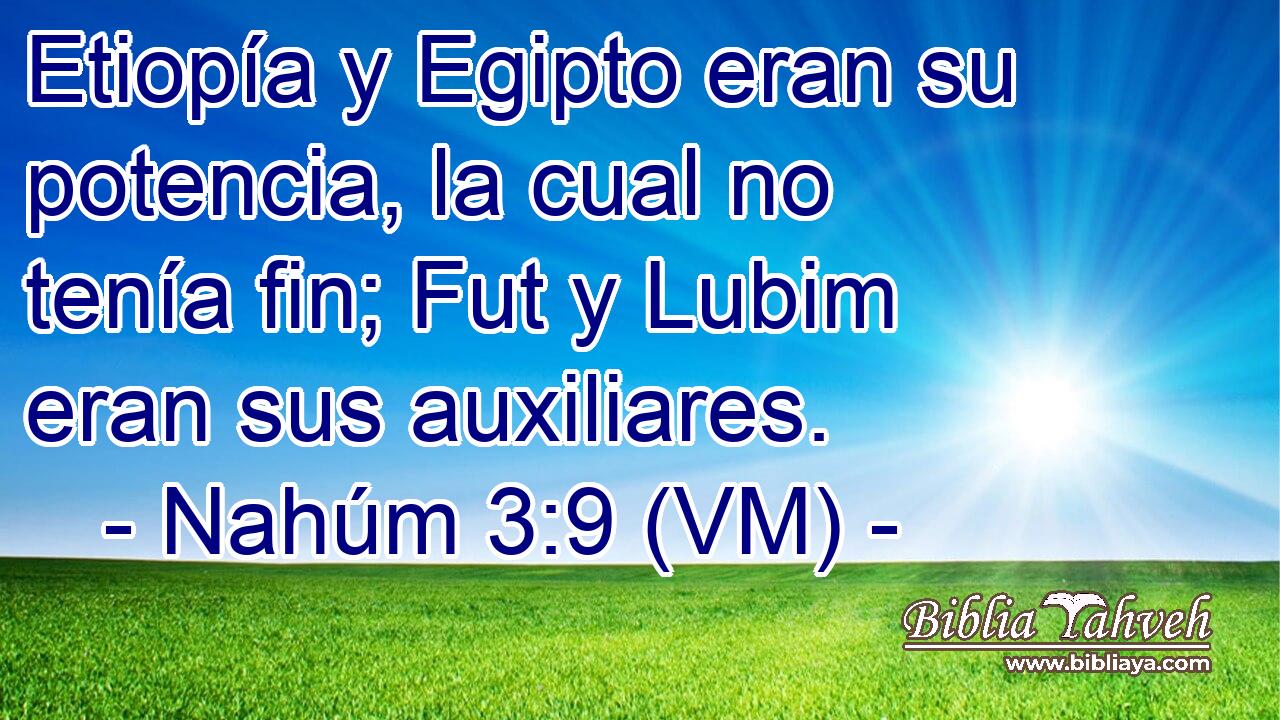  Etiopía y Egipto eran su potencia, la cual no tenía fin; Fut y Lubim eran sus auxiliares. 