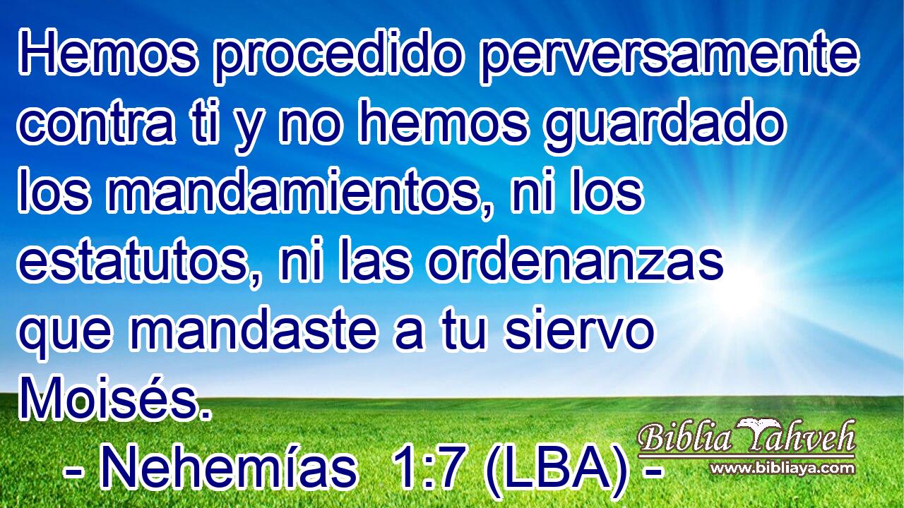 Hemos procedido perversamente contra ti y no hemos guardado los mandamientos, ni los estatutos, ni las ordenanzas que mandaste a tu siervo Moisés.