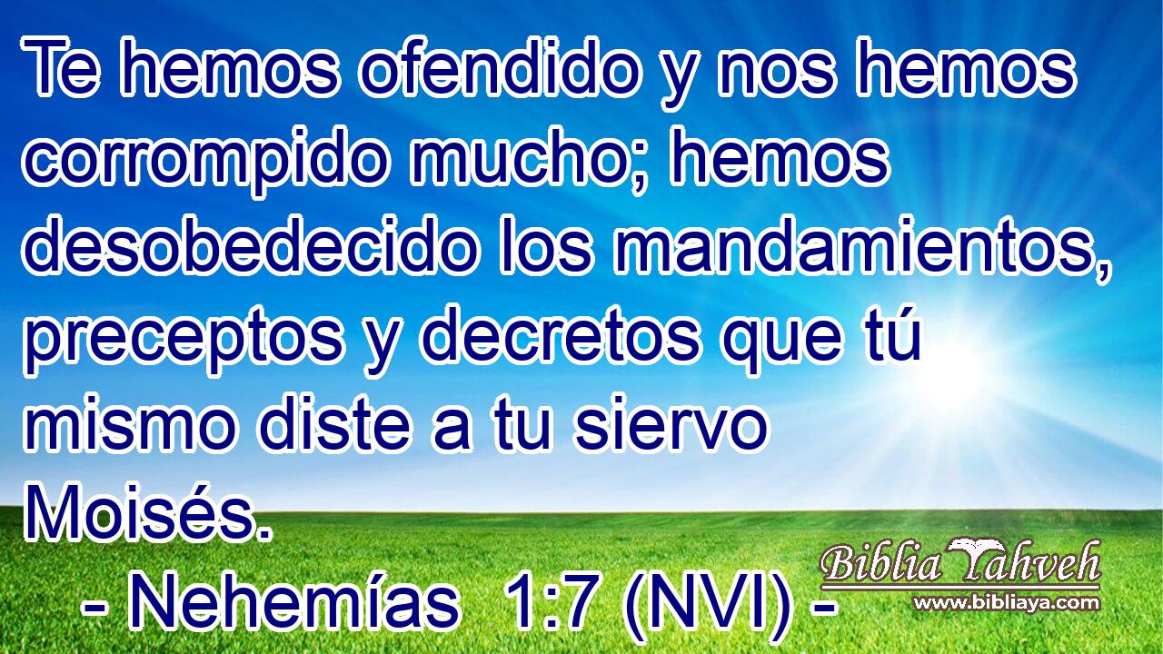  Te hemos ofendido y nos hemos corrompido mucho; hemos desobedecido los mandamientos, preceptos y decretos que tú mismo diste a tu siervo Moisés. 