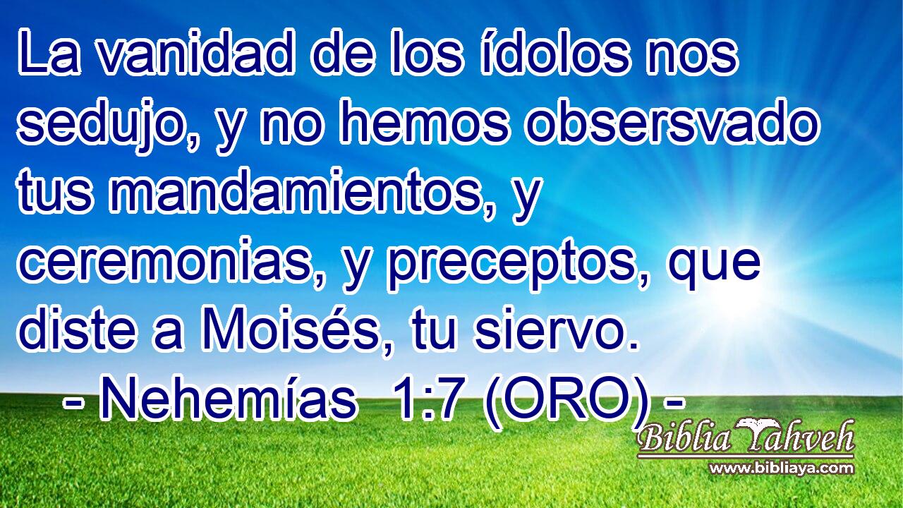  La vanidad de los ídolos nos sedujo, y no hemos obsersvado tus mandamientos, y ceremonias, y preceptos, que diste a Moisés, tu siervo. 