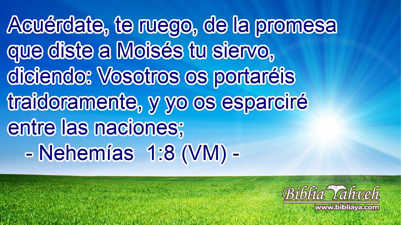  Acuérdate, te ruego, de la promesa que diste a Moisés tu siervo, diciendo: Vosotros os portaréis traidoramente, y yo os esparciré entre las naciones; 