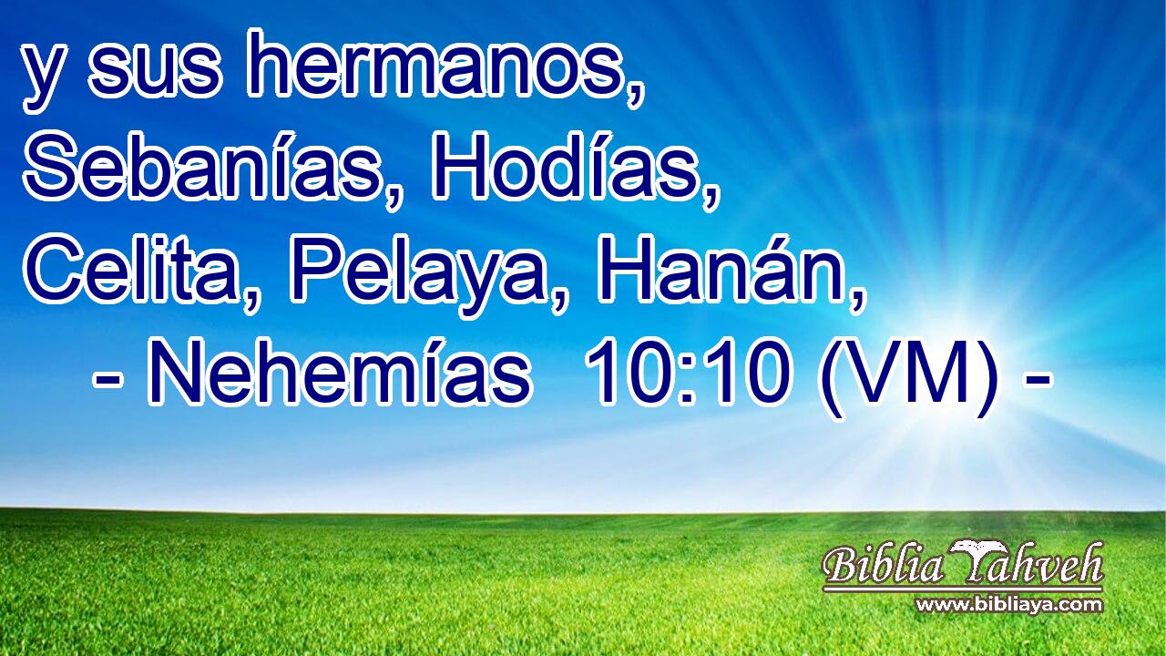  y sus hermanos, Sebanías, Hodías, Celita, Pelaya, Hanán, 