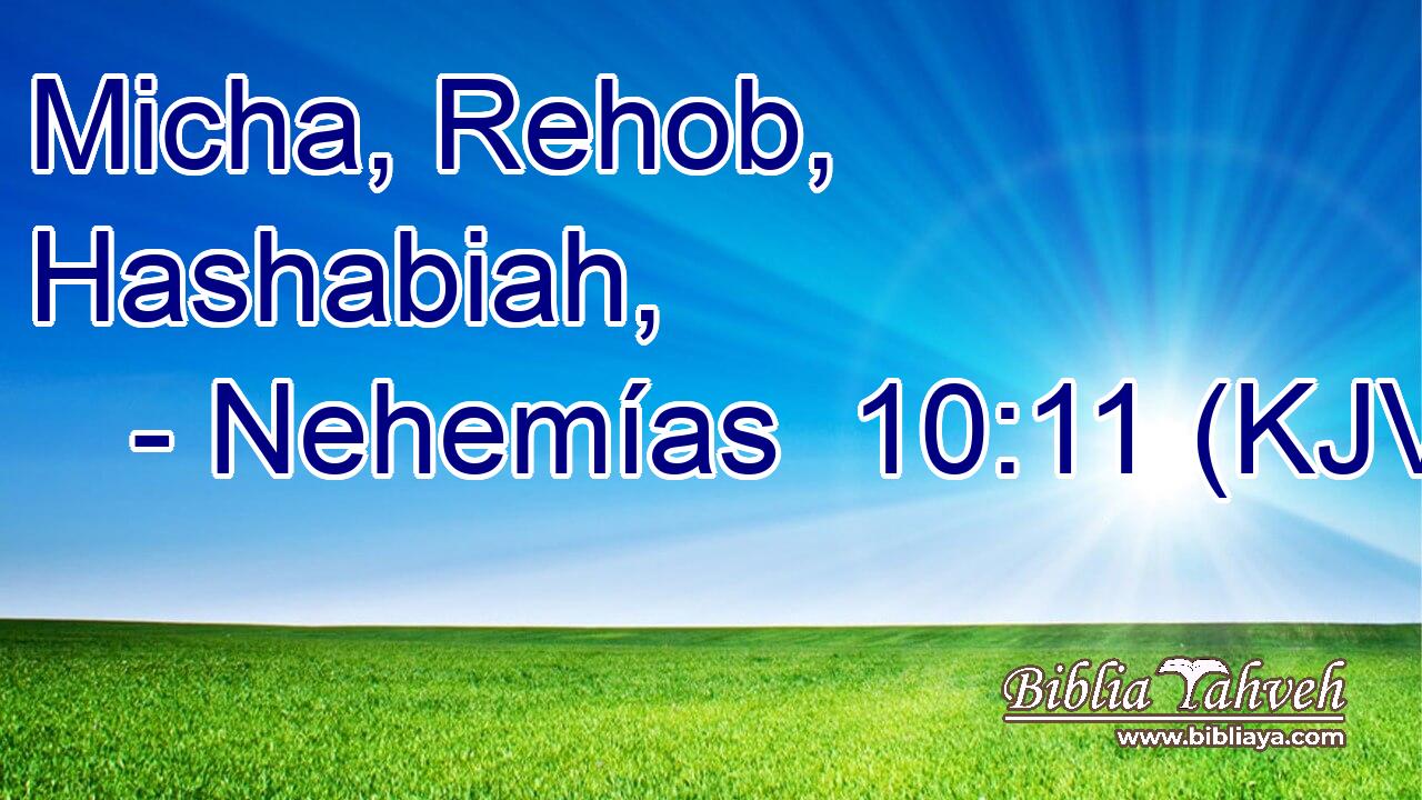 Micha, Rehob, Hashabiah,