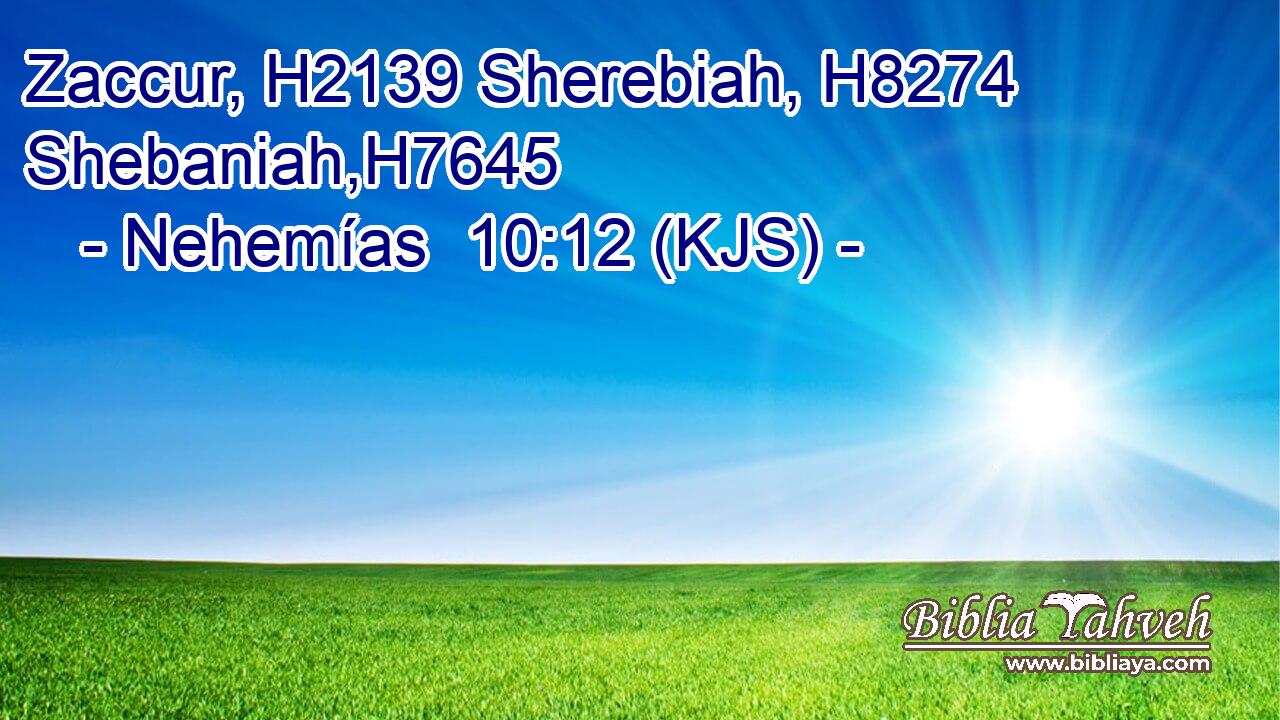 Zaccur, H2139 Sherebiah, H8274 Shebaniah,H7645