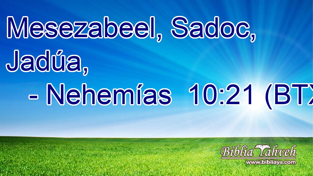Mesezabeel, Sadoc, Jadúa,