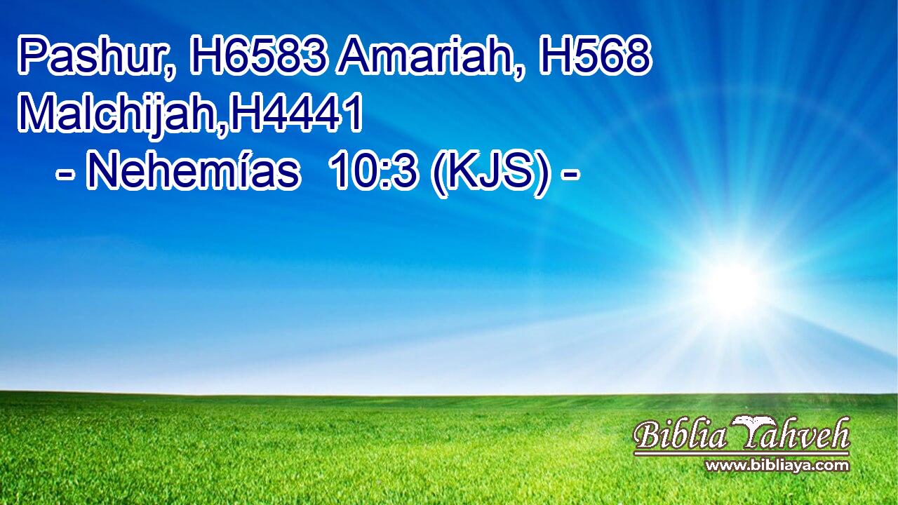 Pashur, H6583 Amariah, H568 Malchijah,H4441