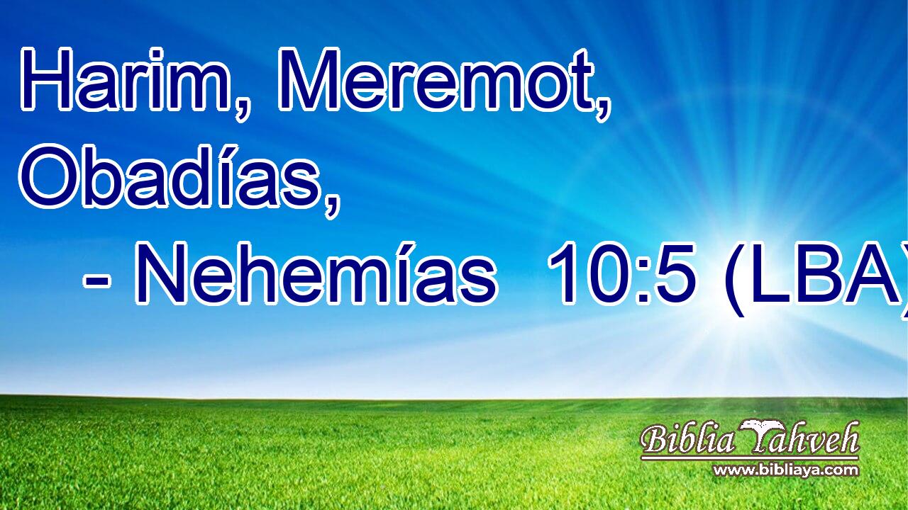 Harim, Meremot, Obadías,