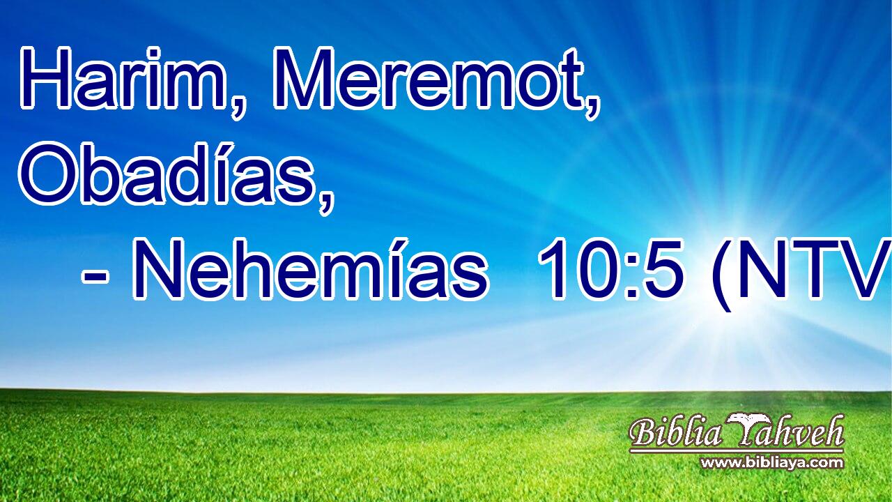 Harim, Meremot, Obadías,