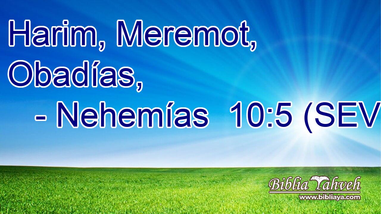 Harim, Meremot, Obadías,