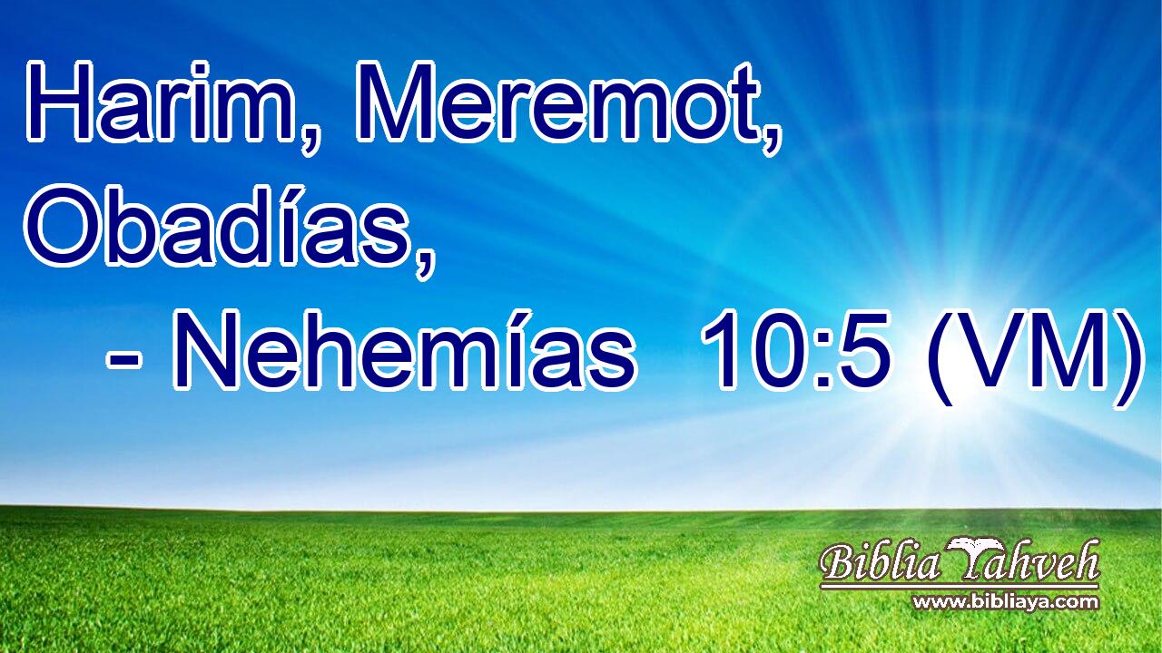  Harim, Meremot, Obadías, 