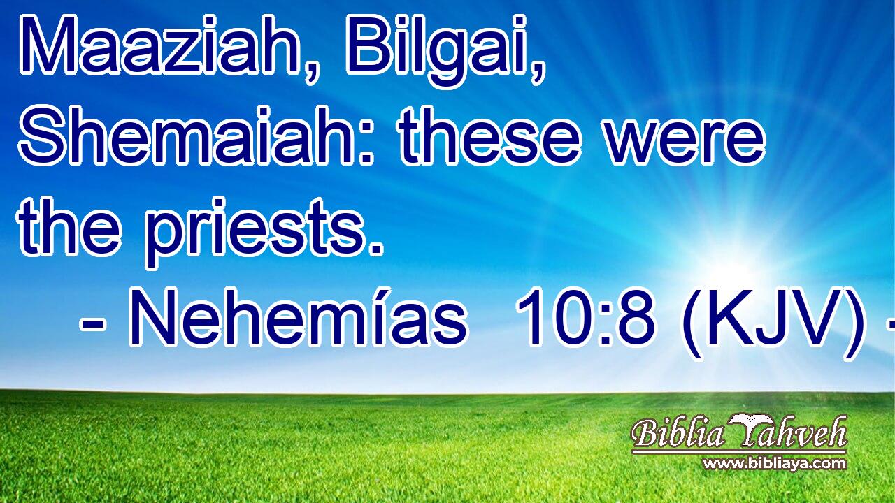 Maaziah, Bilgai, Shemaiah: these were the priests.
