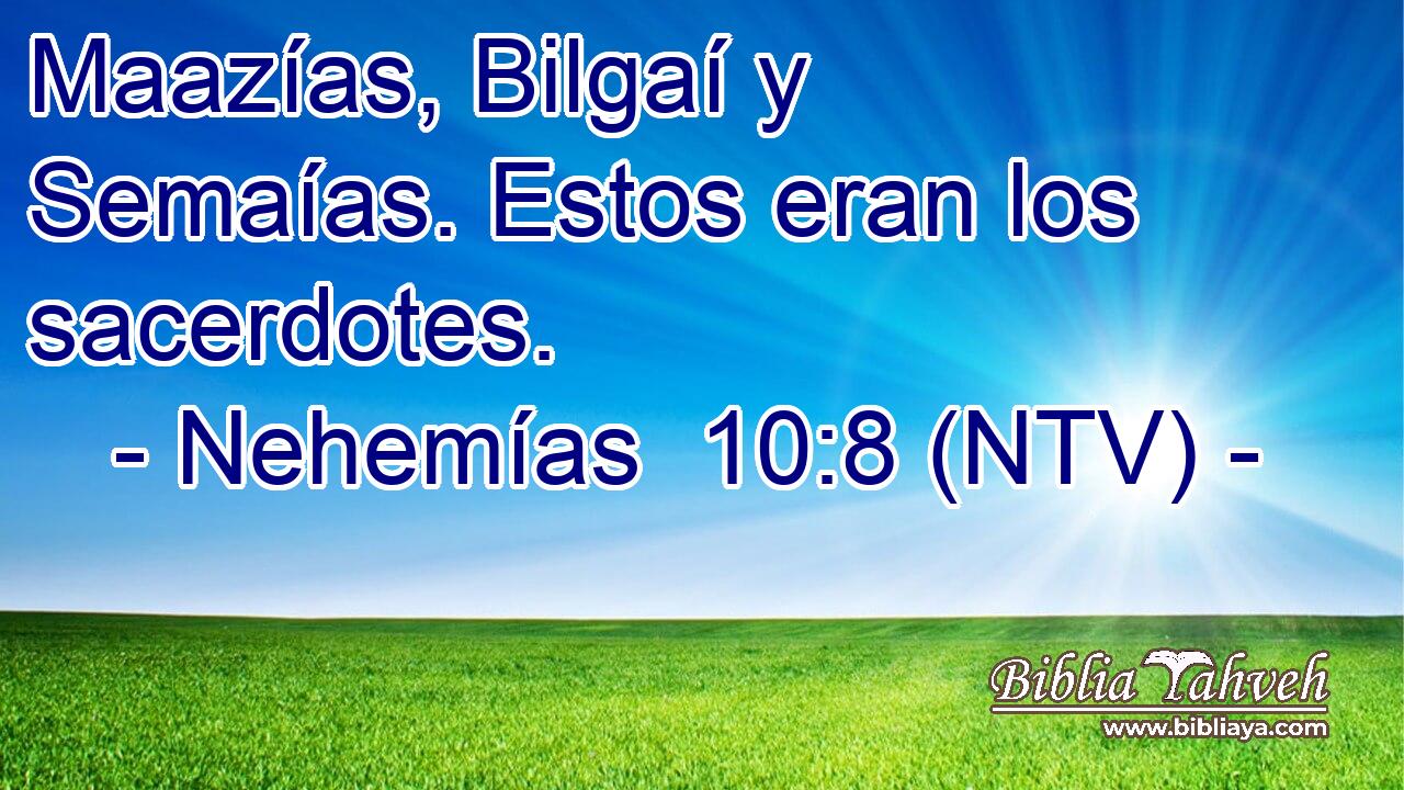 Maazías, Bilgaí y Semaías. Estos eran los sacerdotes.