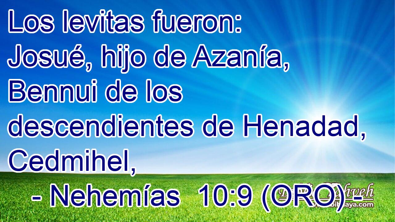  Los levitas fueron: Josué, hijo de Azanía, Bennui de los descendientes de Henadad, Cedmihel, 
