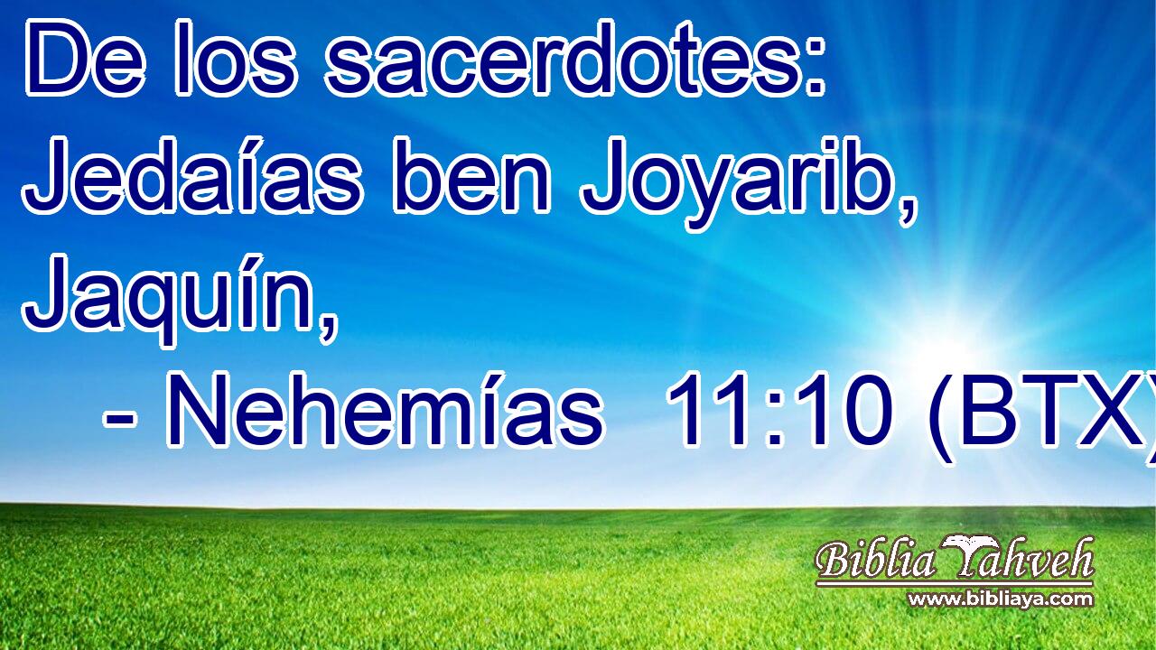 De los sacerdotes: Jedaías ben Joyarib, Jaquín,