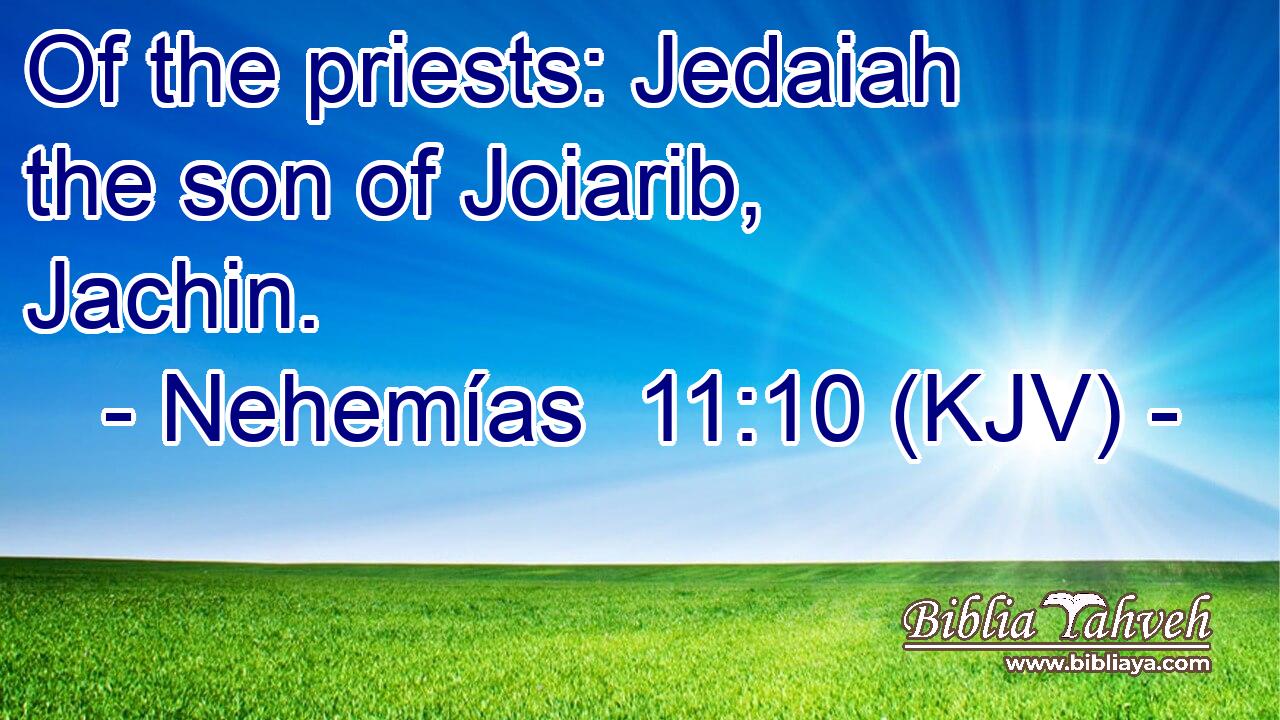 Of the priests: Jedaiah the son of Joiarib, Jachin.