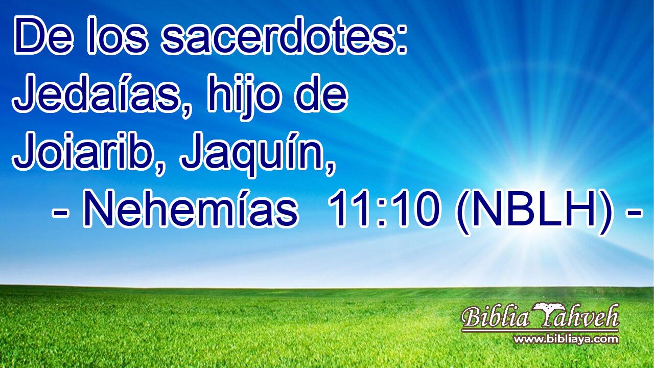  De los sacerdotes: Jedaías, hijo de Joiarib, Jaquín, 