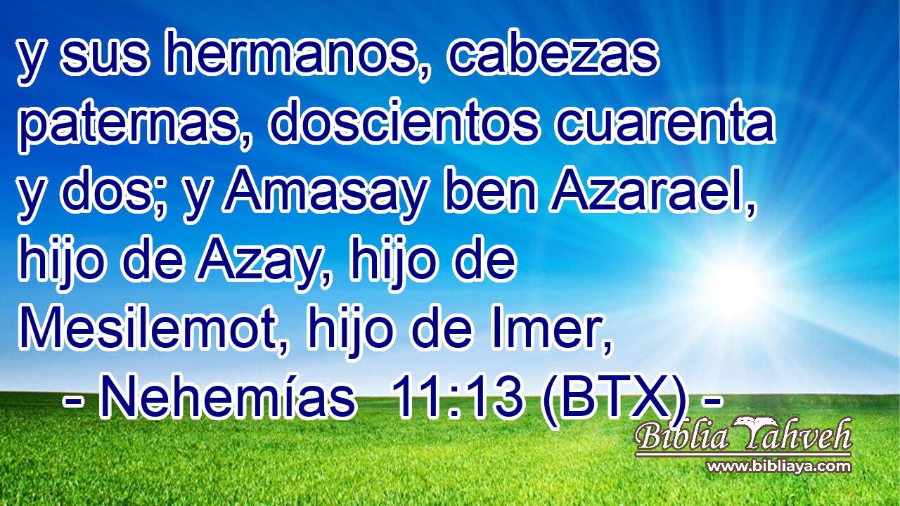 y sus hermanos, cabezas paternas, doscientos cuarenta y dos; y Amasay ben Azarael, hijo de Azay, hijo de Mesilemot, hijo de Imer,