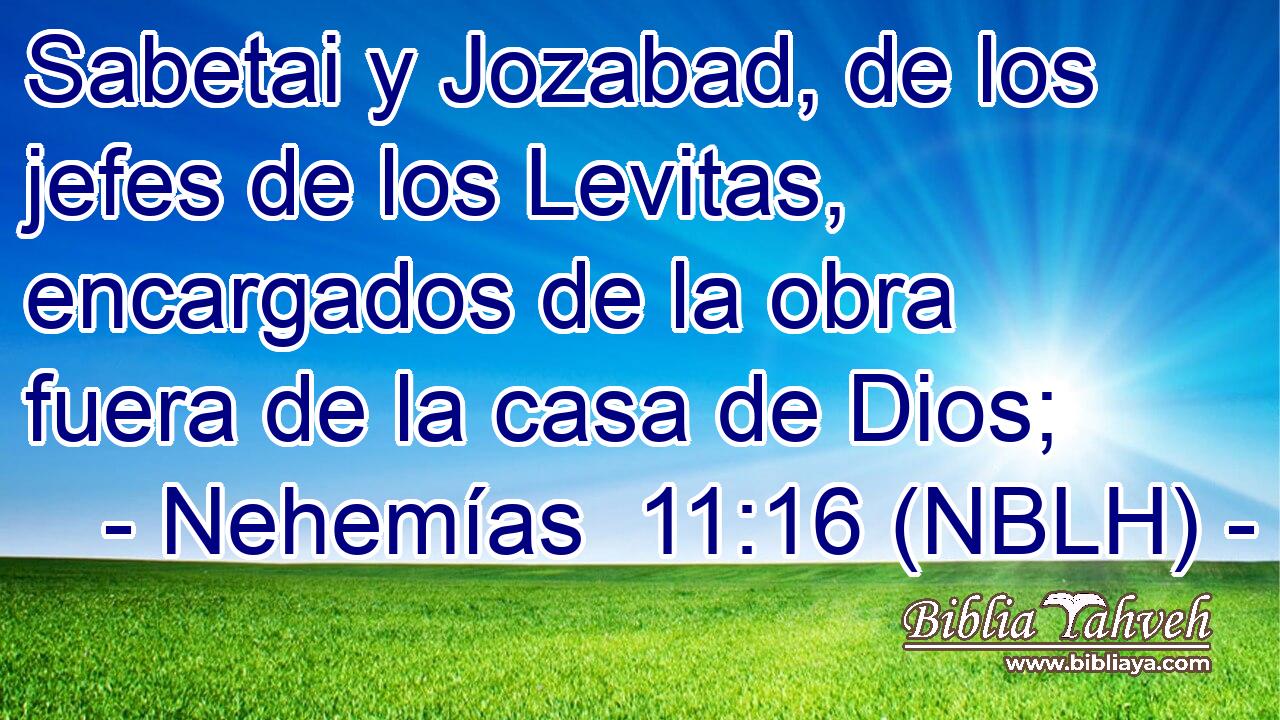  Sabetai y Jozabad, de los jefes de los Levitas, encargados de la obra fuera de la casa de Dios; 