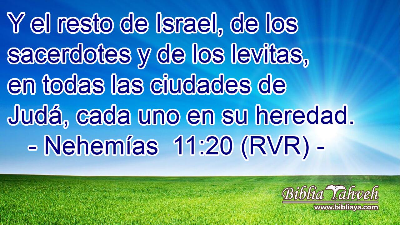Y el resto de Israel, de los sacerdotes y de los levitas, en todas las ciudades de Judá, cada uno en su heredad.