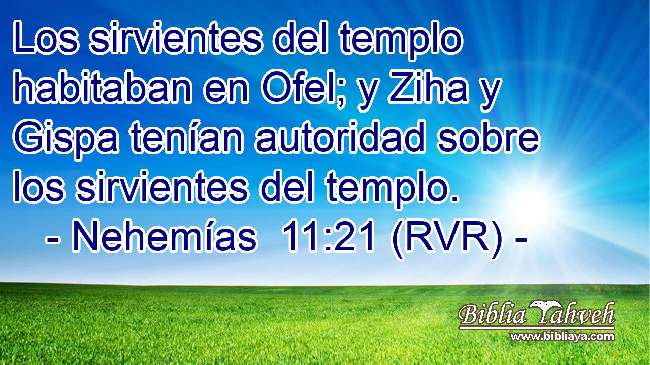 Los sirvientes del templo habitaban en Ofel; y Ziha y Gispa tenían autoridad sobre los sirvientes del templo.