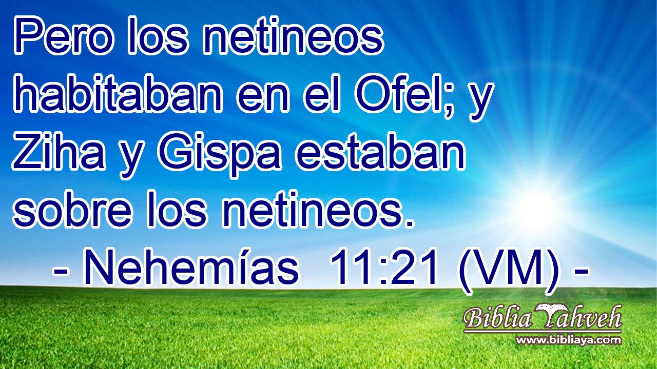  Pero los netineos habitaban en el Ofel; y Ziha y Gispa estaban sobre los netineos. 