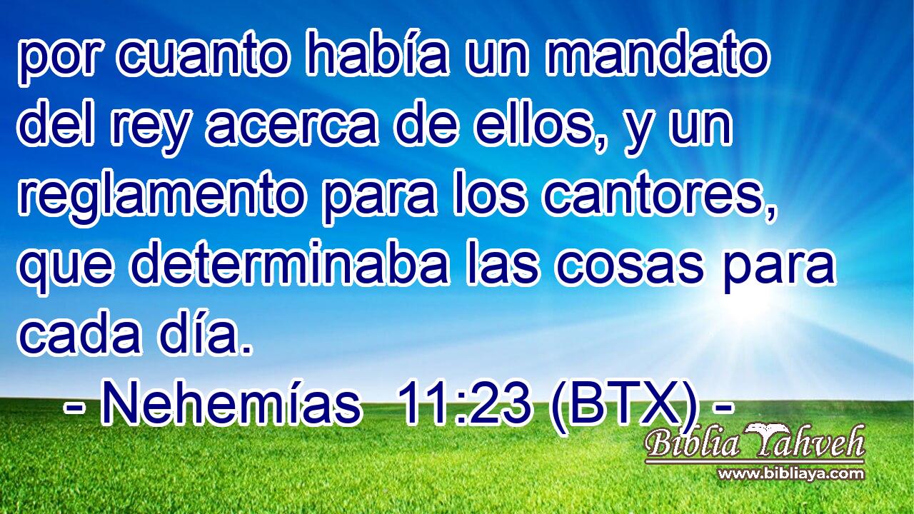 por cuanto había un mandato del rey acerca de ellos, y un reglamento para los cantores, que determinaba las cosas para cada día.