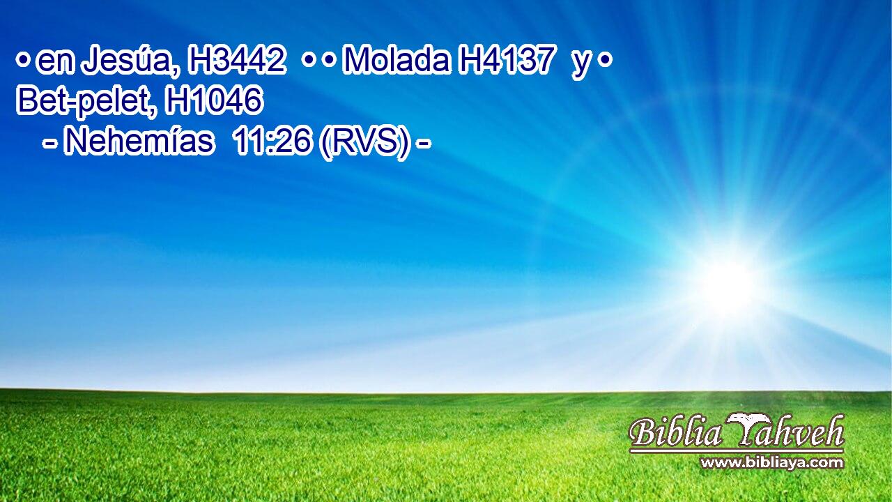 • en Jesúa, H3442  • • Molada H4137  y • Bet-pelet, H1046  