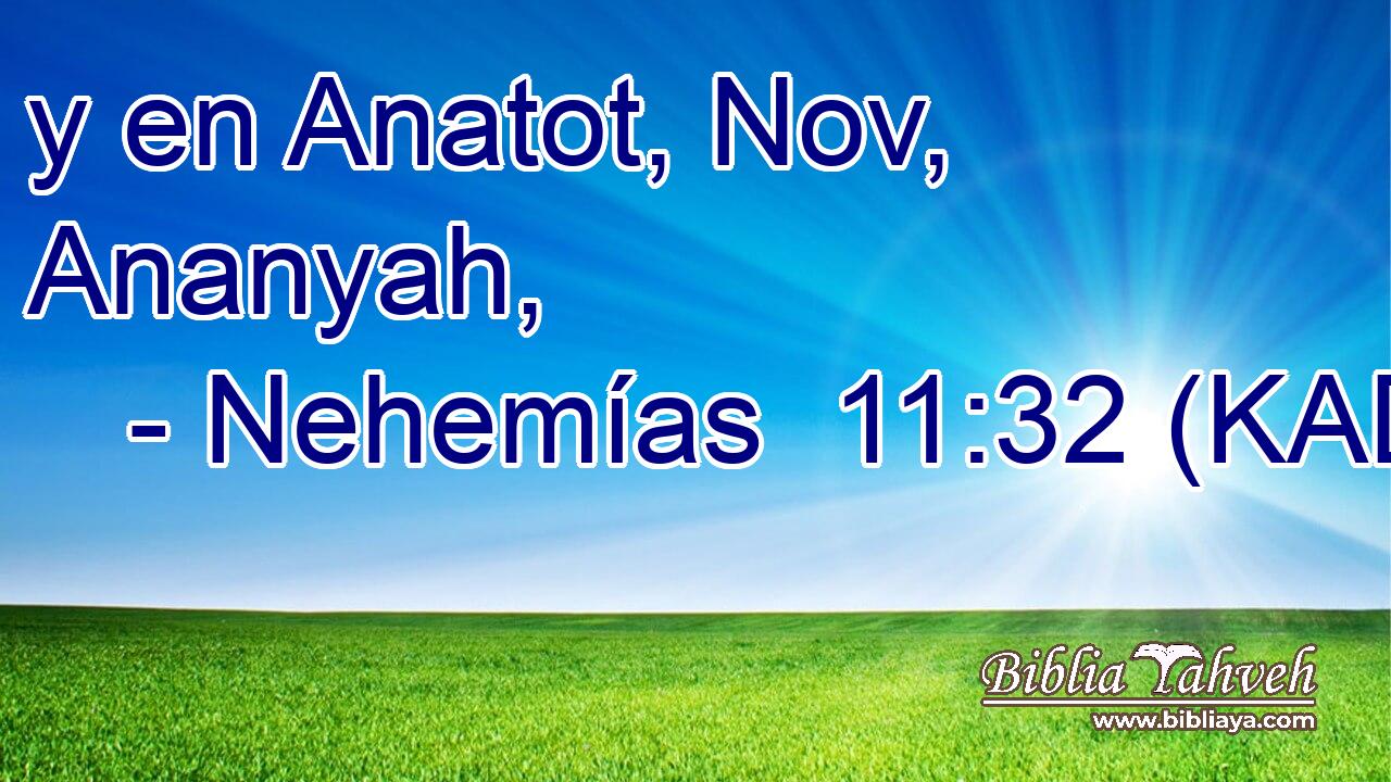  y en Anatot, Nov, Ananyah, 