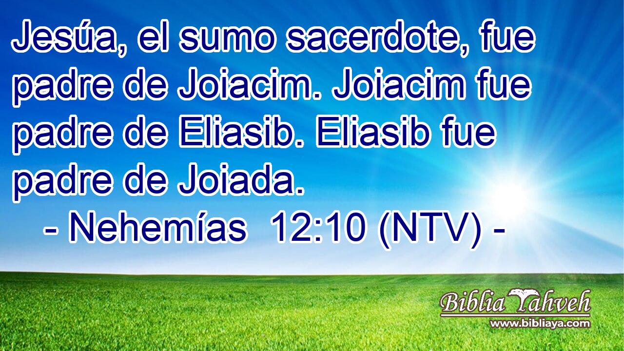 Jesúa, el sumo sacerdote, fue padre de Joiacim. Joiacim fue padre de Eliasib. Eliasib fue padre de Joiada.