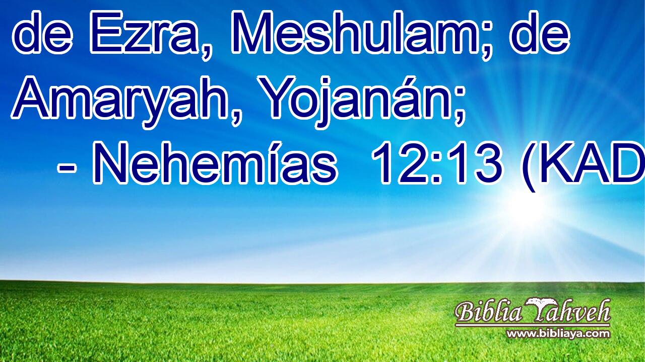  de Ezra, Meshulam; de Amaryah, Yojanán; 
