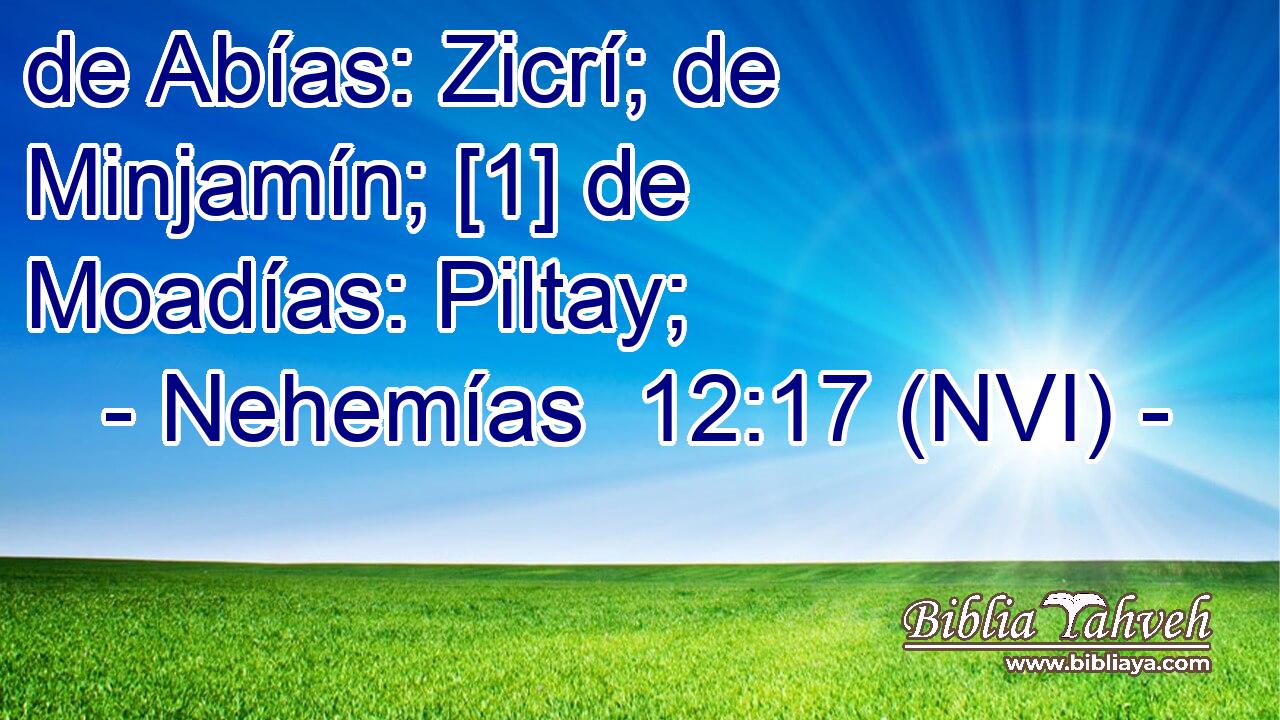  de Abías: Zicrí; de Minjamín; [1] de Moadías: Piltay; 