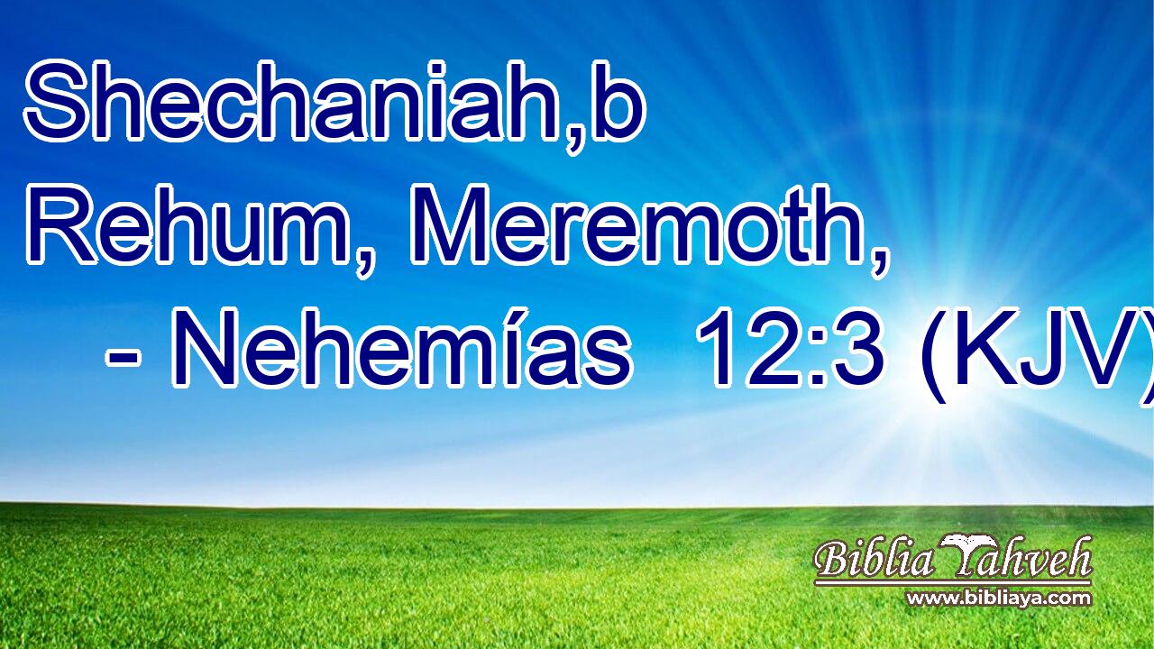 Shechaniah,b Rehum, Meremoth,